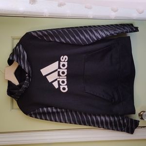 Kids - Boys Adidas grey black Size Medium performance fabric hoodie